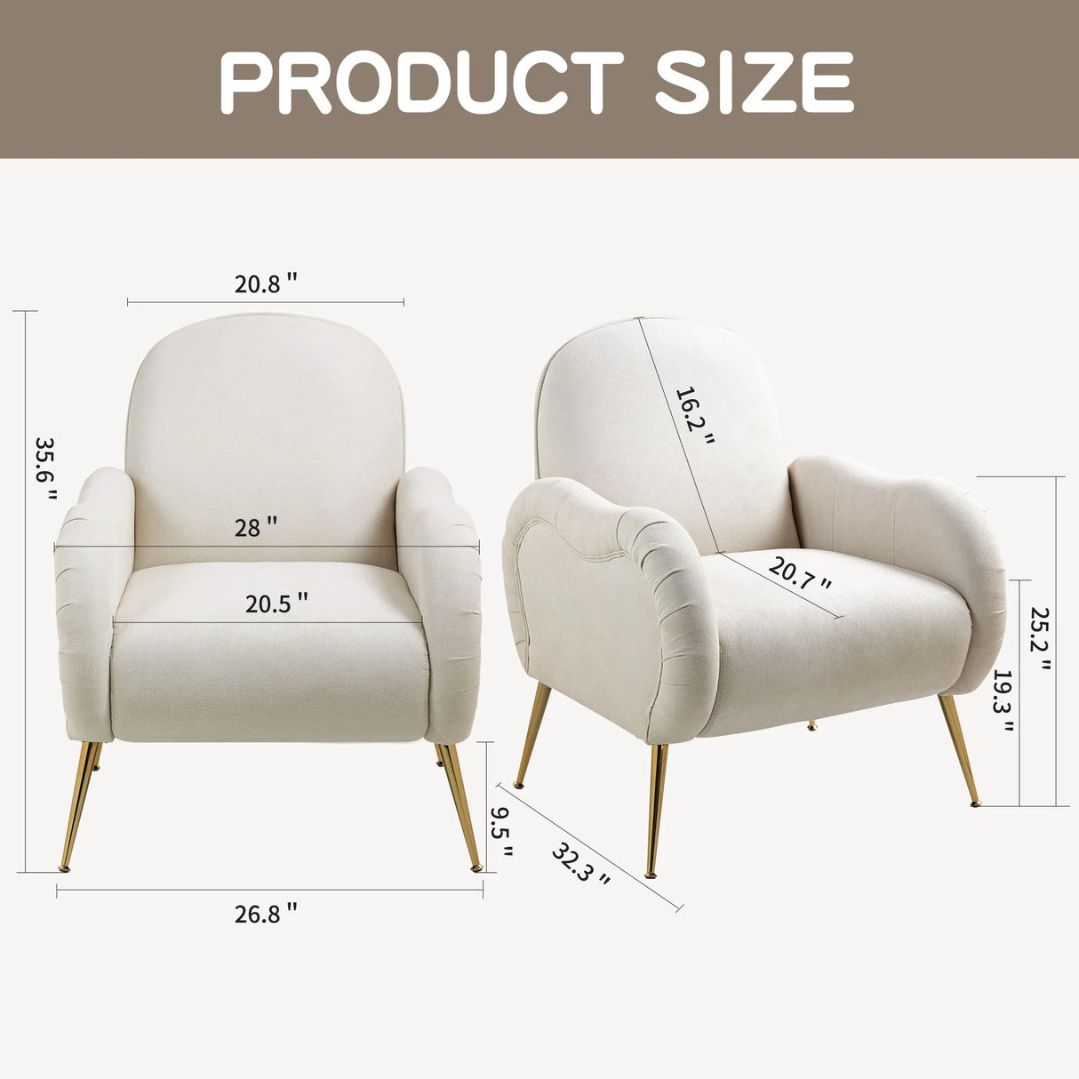 Modern Accent Chair With Metal Legs, Snowflake Fabric Armchair - Furniture Home Direct