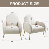 Modern Accent Chair With Metal Legs, Snowflake Fabric Armchair - Furniture Home Direct