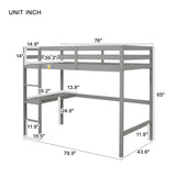 Loft Pine Wood Bed With Built-In Desk, Safety Guardrails, Ladder - Furniture Home Direct