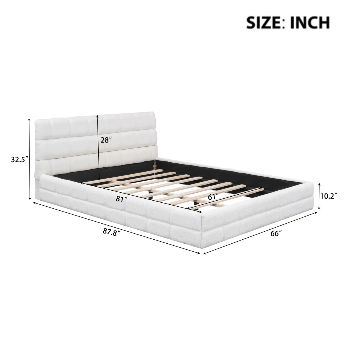 Upholstered Platform Bed With Headboard - Furniture Home Direct