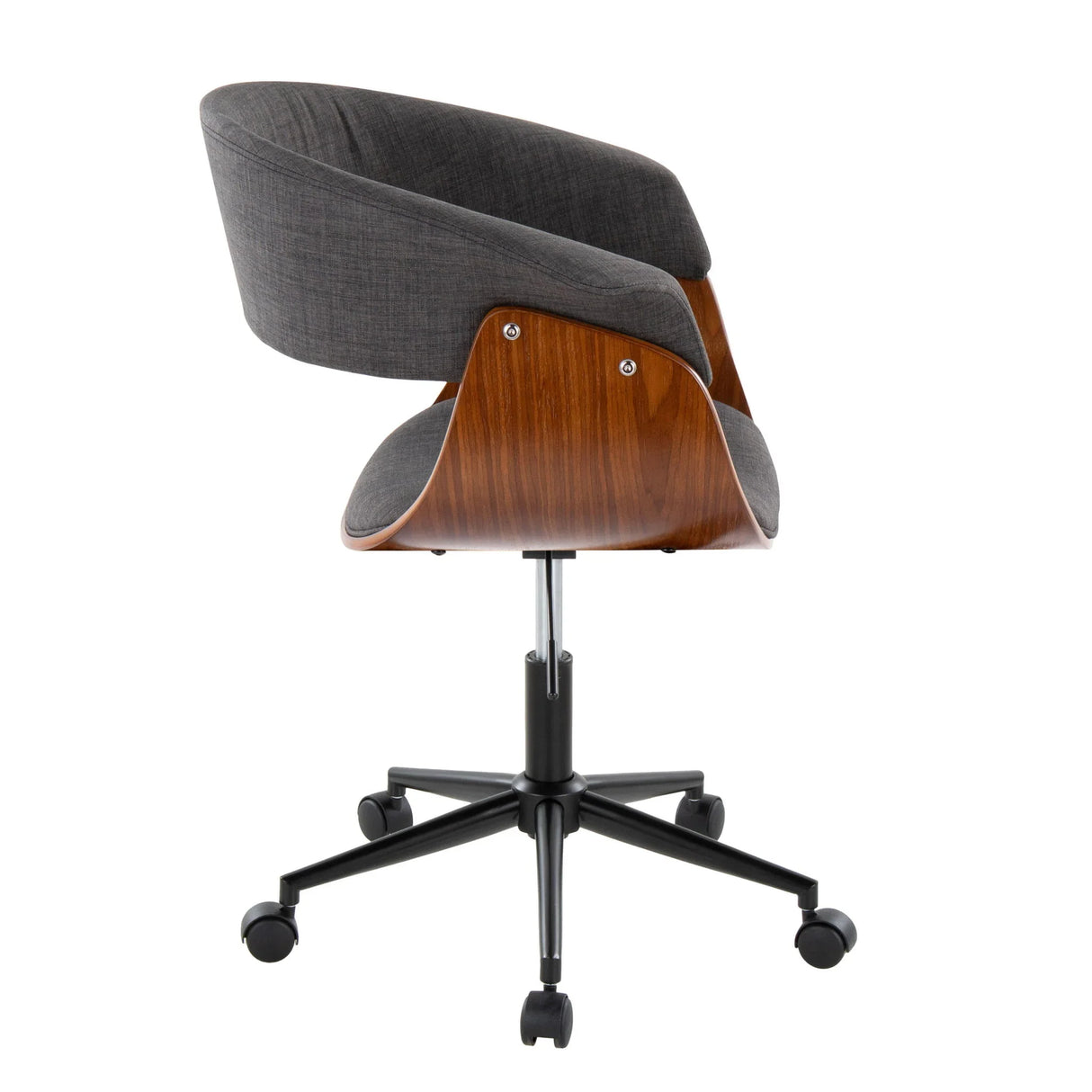 Vintage Mod - Mid-Century Modern Office Chair - Charcoal - Furniture Home Direct