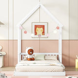 House-Shaped Roof Headboard Floor Bed, (Without Slats) - Furniture Home Direct