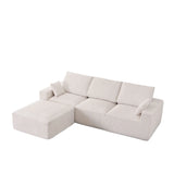 Modular Sectional Sofa With Ottoman, USB And Type C Charger, Petal Armrest Design - Furniture Home Direct