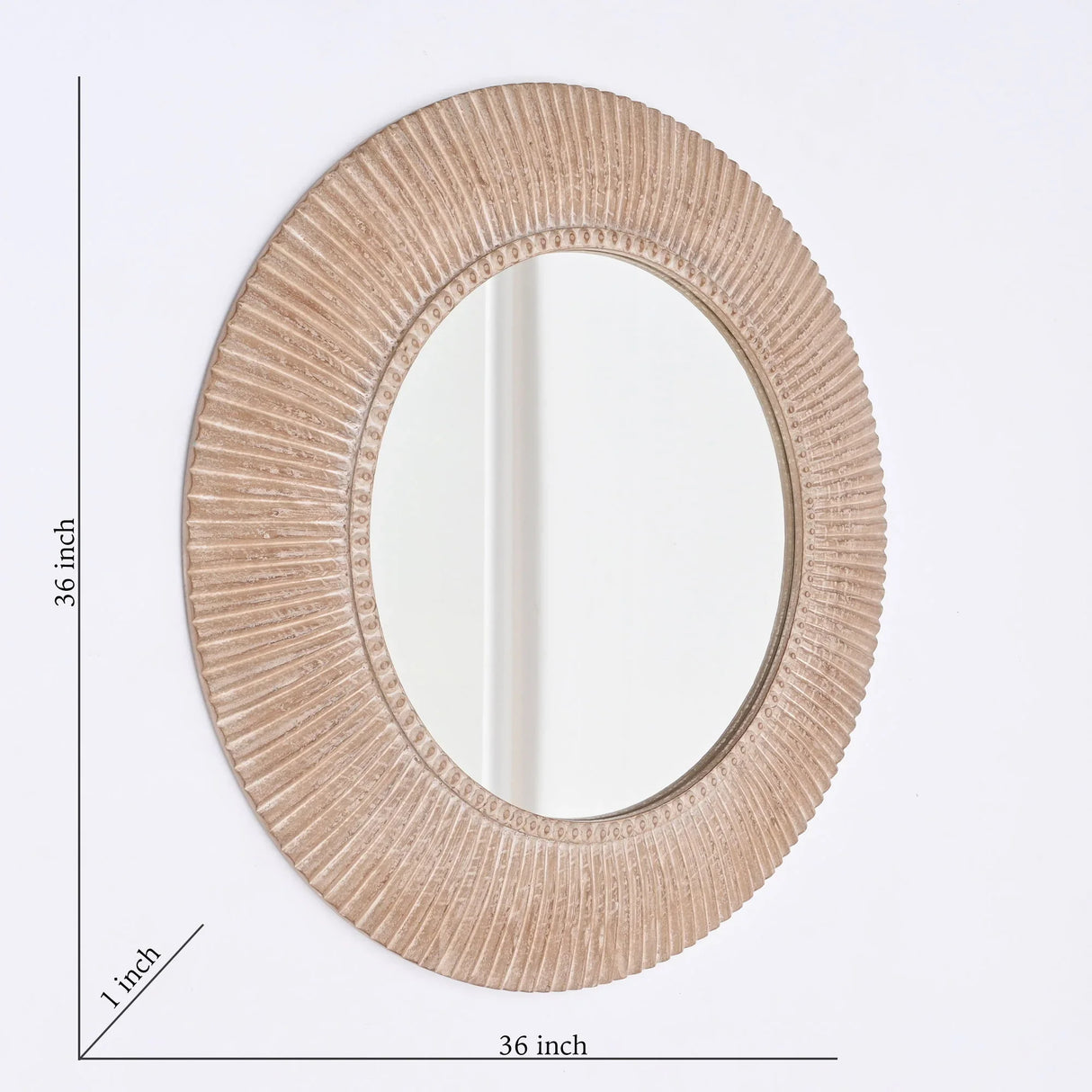 Handcarved Decorative Hanging Wall Mirror - Antique Brown / White - Furniture Home Direct