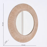 Handcarved Decorative Hanging Wall Mirror - Antique Brown / White - Furniture Home Direct