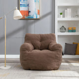 Soft Teddy Fabric Tufted Foam Bean Bag Chair With Teddy Fabric - Furniture Home Direct