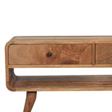 Reverse Curve Media Unit - Oak - Furniture Home Direct
