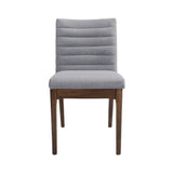 Mid Century Modern Dining Chair (Set of 2) With Channel Stitching - Dark Gray