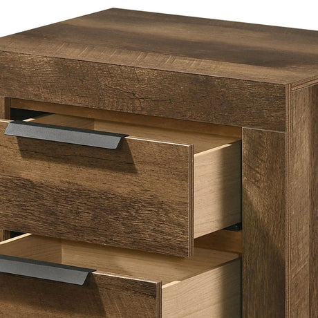 Morales - Rustic Nightstand - Oak - Furniture Home Direct