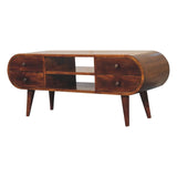 Circular Media Unit With 2 Open Slots - Furniture Home Direct