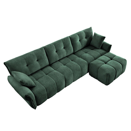 Sofa Set With Ottoman And Pillows, Textured, High Resilience Cushions - Furniture Home Direct
