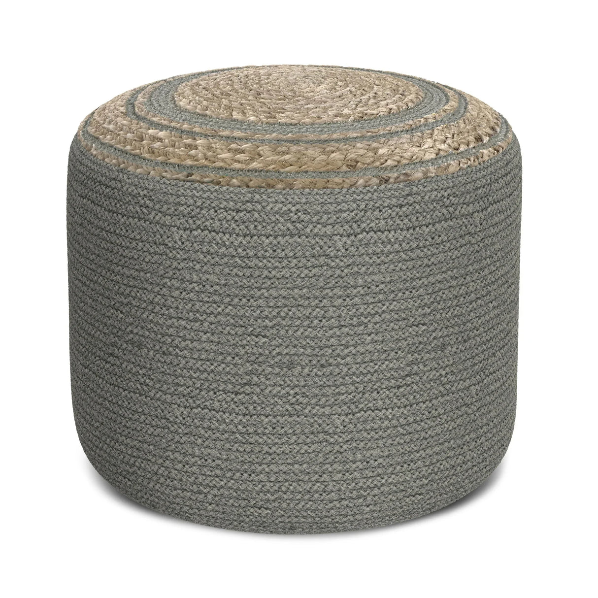 Serena - Handcrafted Round Braided Pouf - Furniture Home Direct