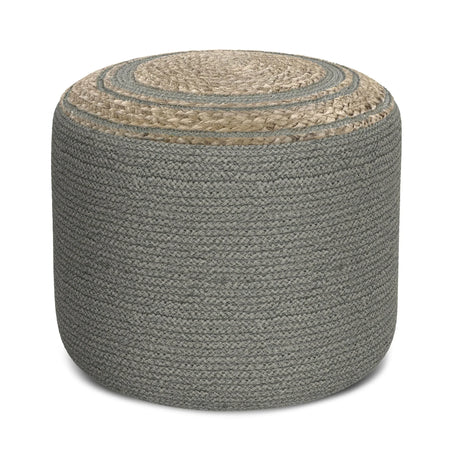 Serena - Handcrafted Round Braided Pouf - Furniture Home Direct