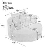 360° Swivel Accent Barrel Chair With 3 Removable Pillows For Living Room - Furniture Home Direct