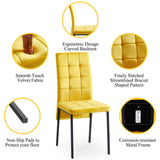 Velvet High Back Nordic Dining Chair Modern Fabric Chair With Black Legs (Set of 2) - Furniture Home Direct