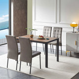 5 Piece Dining Set Including Velvet High Back Nordic Dining Chair & Creative Design Dining Table - Furniture Home Direct