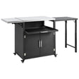 Versatile Outdoor Cabinet With Folding & Expandable Work Surfaces, Ample Storage Space, And Lockable Wheels - Matte Black - Furniture Home Direct