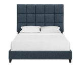 Squares Upholstered Platform Bed - Furniture Home Direct