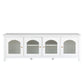 StylishTVcabinet Entertainment CenterTV Stand, TVconsoletable, Media Console, Solidwood Frame, Changhong Glass Door, Metal Handle - Furniture Home Direct