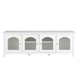 StylishTVcabinet Entertainment CenterTV Stand, TVconsoletable, Media Console, Solidwood Frame, Changhong Glass Door, Metal Handle - Furniture Home Direct