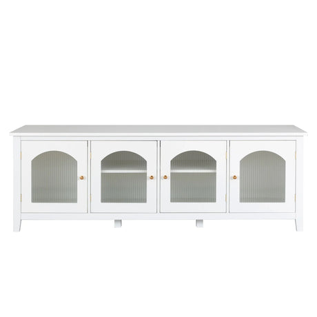 StylishTVcabinet Entertainment CenterTV Stand, TVconsoletable, Media Console, Solidwood Frame, Changhong Glass Door, Metal Handle - Furniture Home Direct