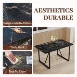 Dining Set Black Marble Top With Linen Chairs Gray - Furniture Home Direct