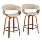 Vintage Mod - Mid Century Modern Fixed Height Counter Stool & Swivel With Round Footrest (Set of 2) - Furniture Home Direct