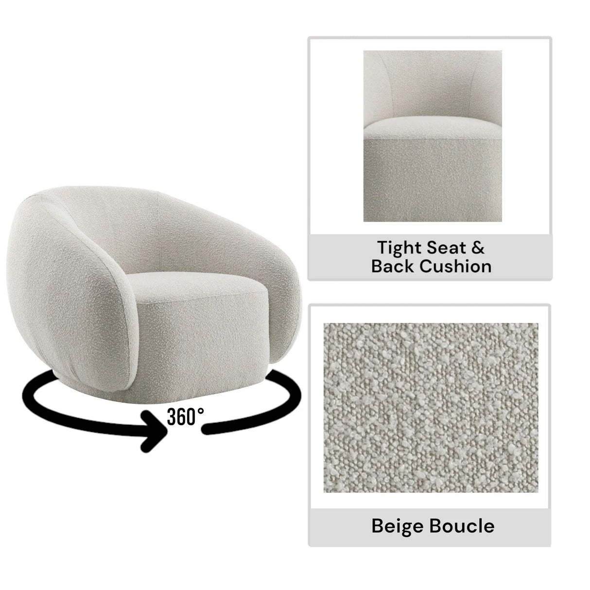 Isabel - Chair With Swivel Base - Furniture Home Direct