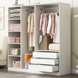 Doorless Storage Wardrobe For Dedroom With Shelves And 3 Drawers - Furniture Home Direct