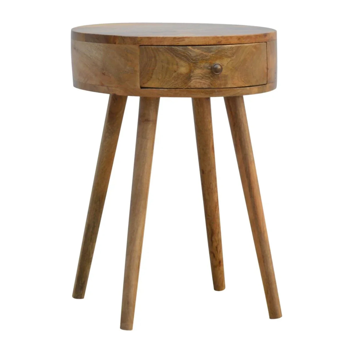 Nordic Chestnut Circular Nightstand - Furniture Home Direct