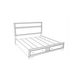Madrid - Queen Bed With Storage Drawers And Nickel Handles - Black - Furniture Home Direct