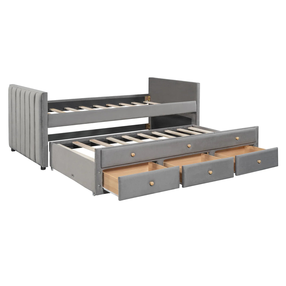 Upholstered Daybed With Trundle And Drawers - Furniture Home Direct