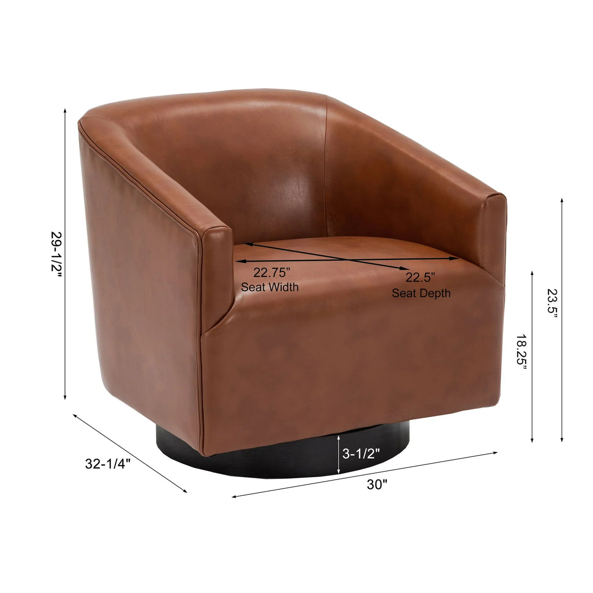 Garland - Swivel Chair With Upholstery - Caramel - Furniture Home Direct