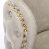 Counter Stool Set of 2 Swivel Upholstered High Back Beige - Furniture Home Direct