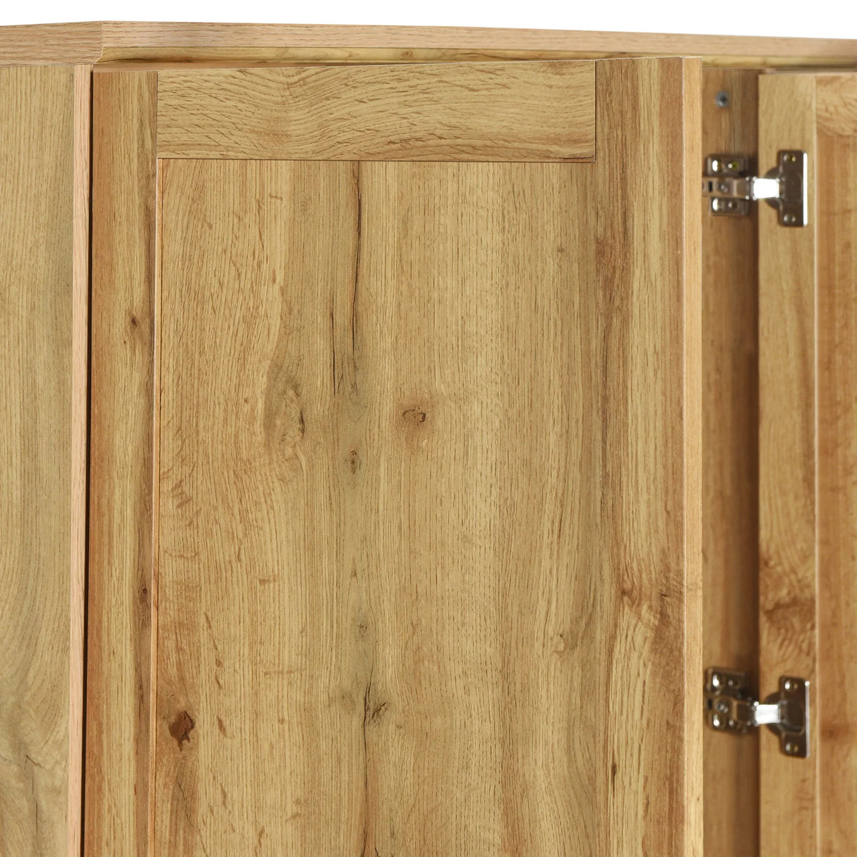Wardrobe Armoire with Four Doors and Three Drawers Natural - Furniture Home Direct