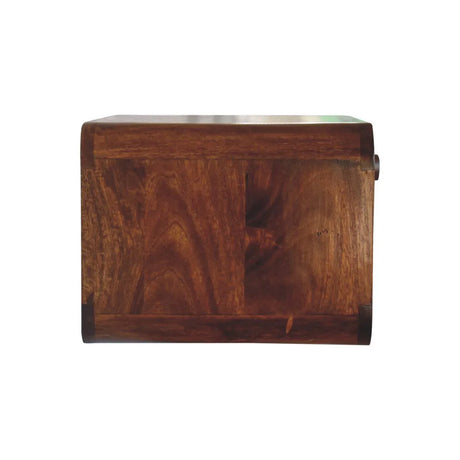Wall Mounted Open Woven Bedside Table - Chestnut - Furniture Home Direct