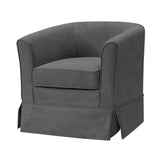 Tucker - Woven Fabric Swivel Barrel Chair - Furniture Home Direct
