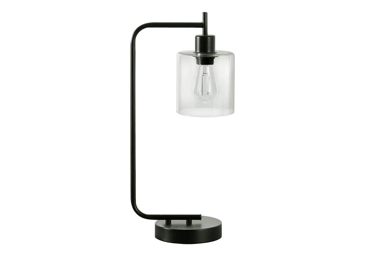 Lighting, Table Lamp, USB Port Included, Glass Shade, Modern - Black - Furniture Home Direct
