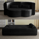 Floor Convertible Sleeper Sofa Bed With 2 Pillows - Furniture Home Direct