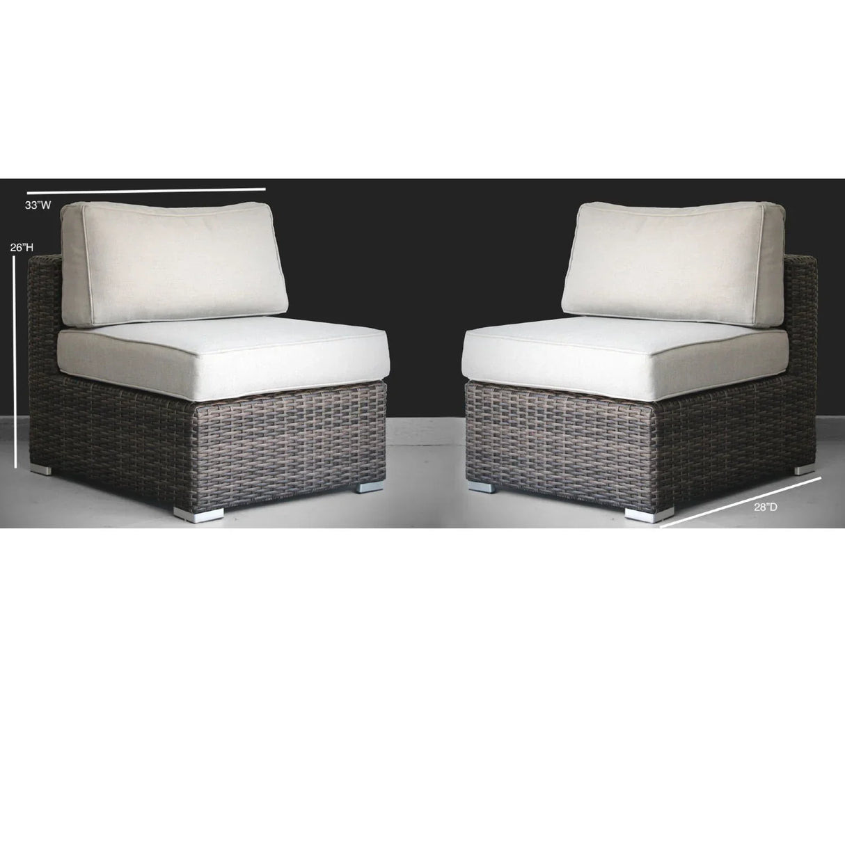 Minnesota - Armless Patio Chairs (Set of 2) - Furniture Home Direct