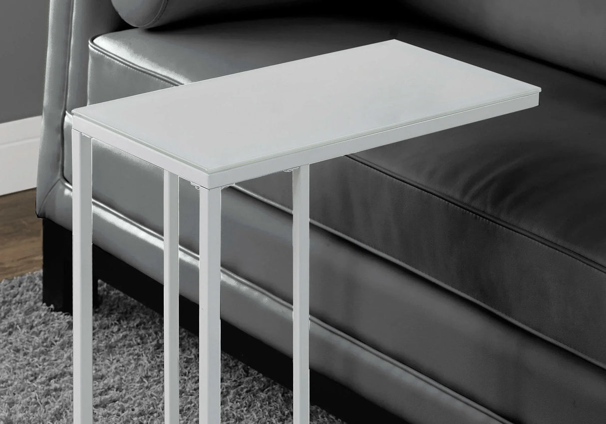 Accent Table, C - Shaped, Tempered Glass, Stylish Design Contemporary & Modern - Furniture Home Direct