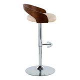 Grotto - Contemporary Adjustable Barstool & Swivel With Rounded T Footrest (Set of 2) - Furniture Home Direct