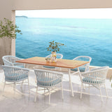 Maiden - 6 Seater Patio Dining Table - Natural Teak - Furniture Home Direct