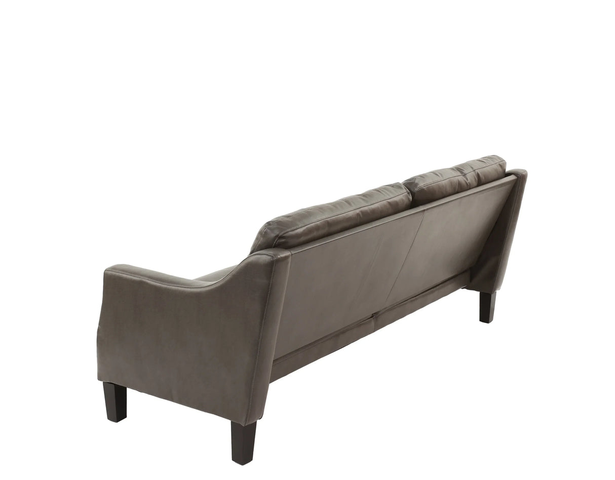 2 Piece Living Room Set in Black Faux Leather - Furniture Home Direct