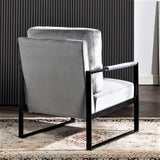 Classic Mid Century Modern Accent Chair With Durable Square Metal Frame, Armchair - Furniture Home Direct