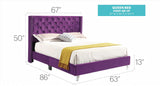 Upholstered Nailhead Trim Chic Bed - Furniture Home Direct