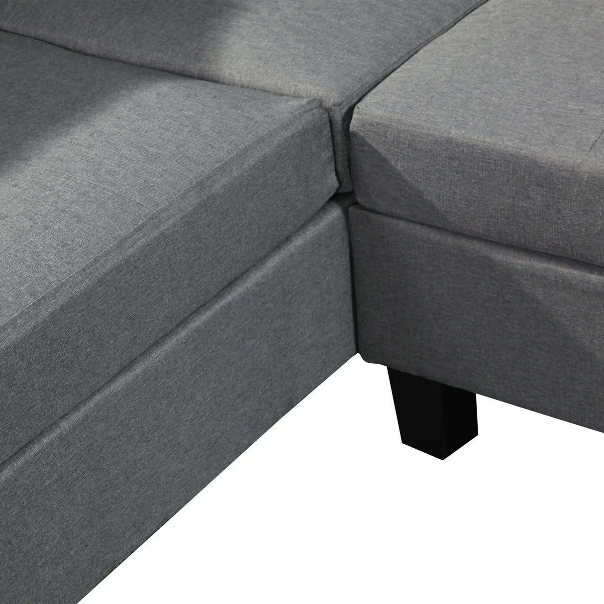 Sectional Sofa Set For Living Room With Right Hand Chaise Lounge And Storage Ottoman - Gray - Furniture Home Direct