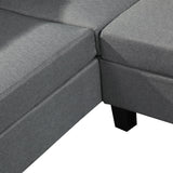 Sectional Sofa Set For Living Room With Right Hand Chaise Lounge And Storage Ottoman - Gray - Furniture Home Direct
