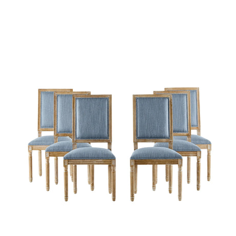 French Country Style Dining Chair With Upholstered Seating And Fluted Legs