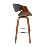 Curvini Mid - Century Modern Fixed Height Barstool With Swivel (Set of 2) - Furniture Home Direct